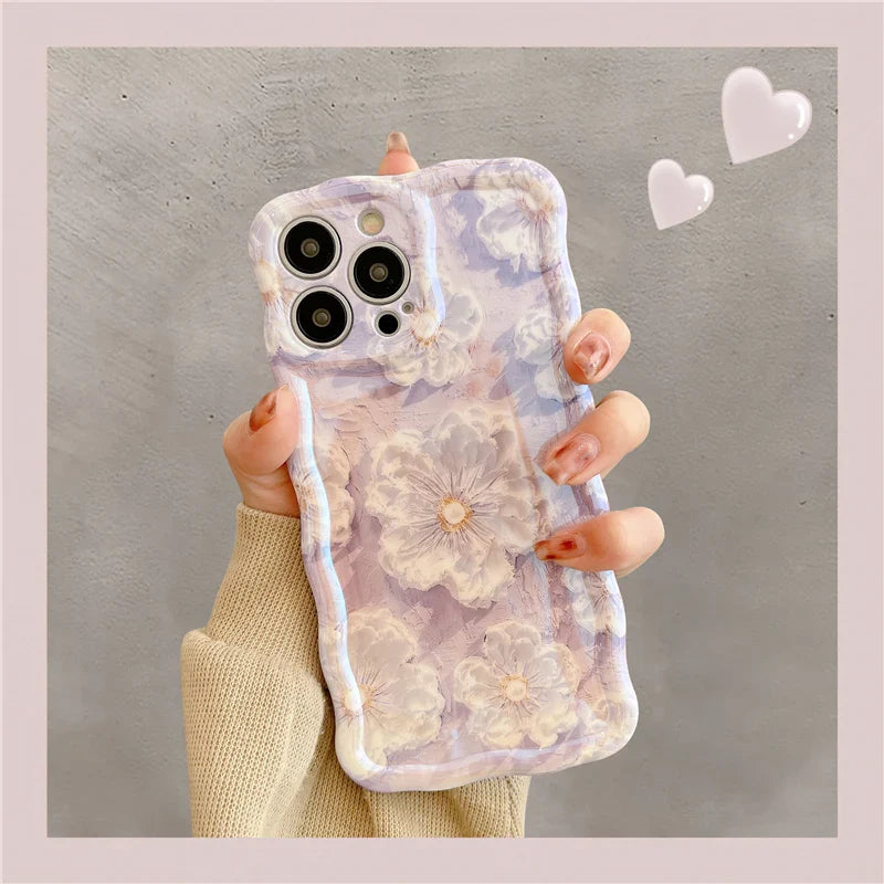 Laser Flowers Glitter Soft Silicone iPhone Case