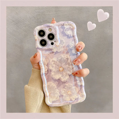 Laser Flowers Glitter Soft Silicone iPhone Case