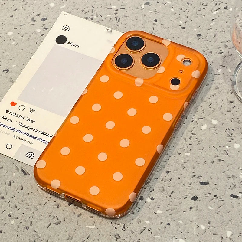 Popular Cosmic Orange Circular Dots IMD TPU Phone Case