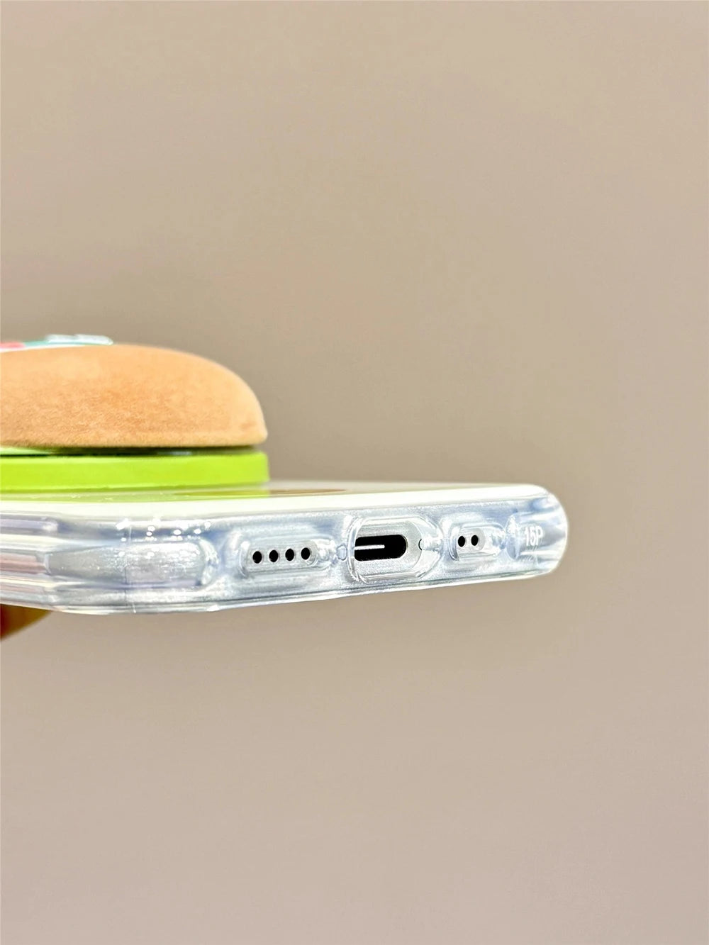 3D Cute kiwi Clear Magnetic Grip Tok Stand Holder Phone Case