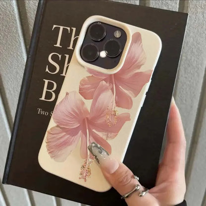 Pink Hibiscus Elegant High Aesthetic Phone Case