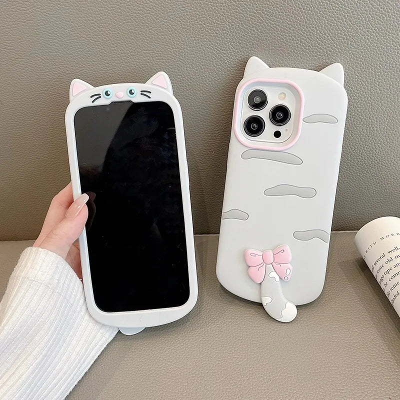 Fashion 3D Cat Soft Silicone Phone Case