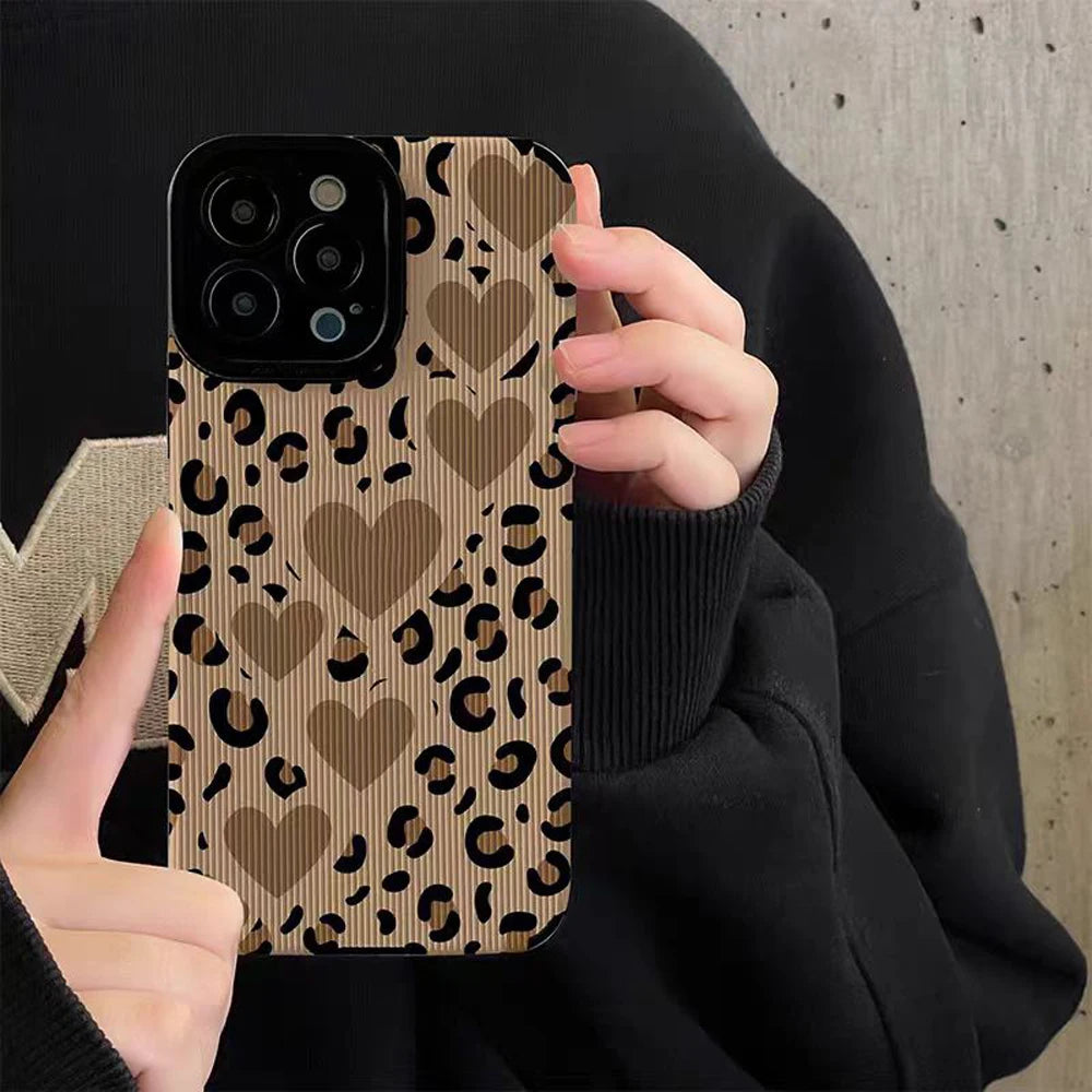 Fashion Patchwork Leopard Silicone Leather Case