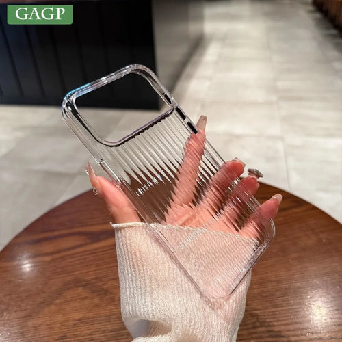 Luxury Transparent Corrugated Pattern Ultra Thin Phone Case