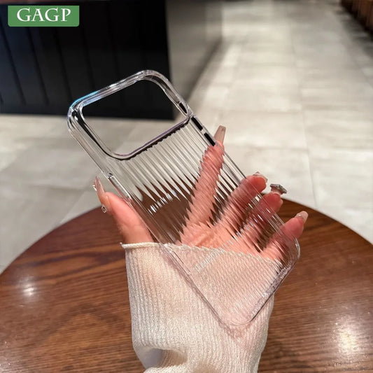 Luxury Transparent Corrugated Pattern Ultra Thin Phone Case