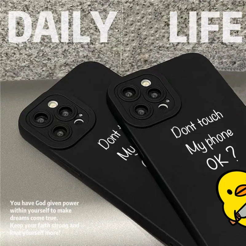 Cute Minimalist Cartoon Duck Silicone Phone Case