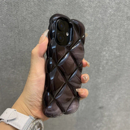 Gradient Glitter Grid Case Phone