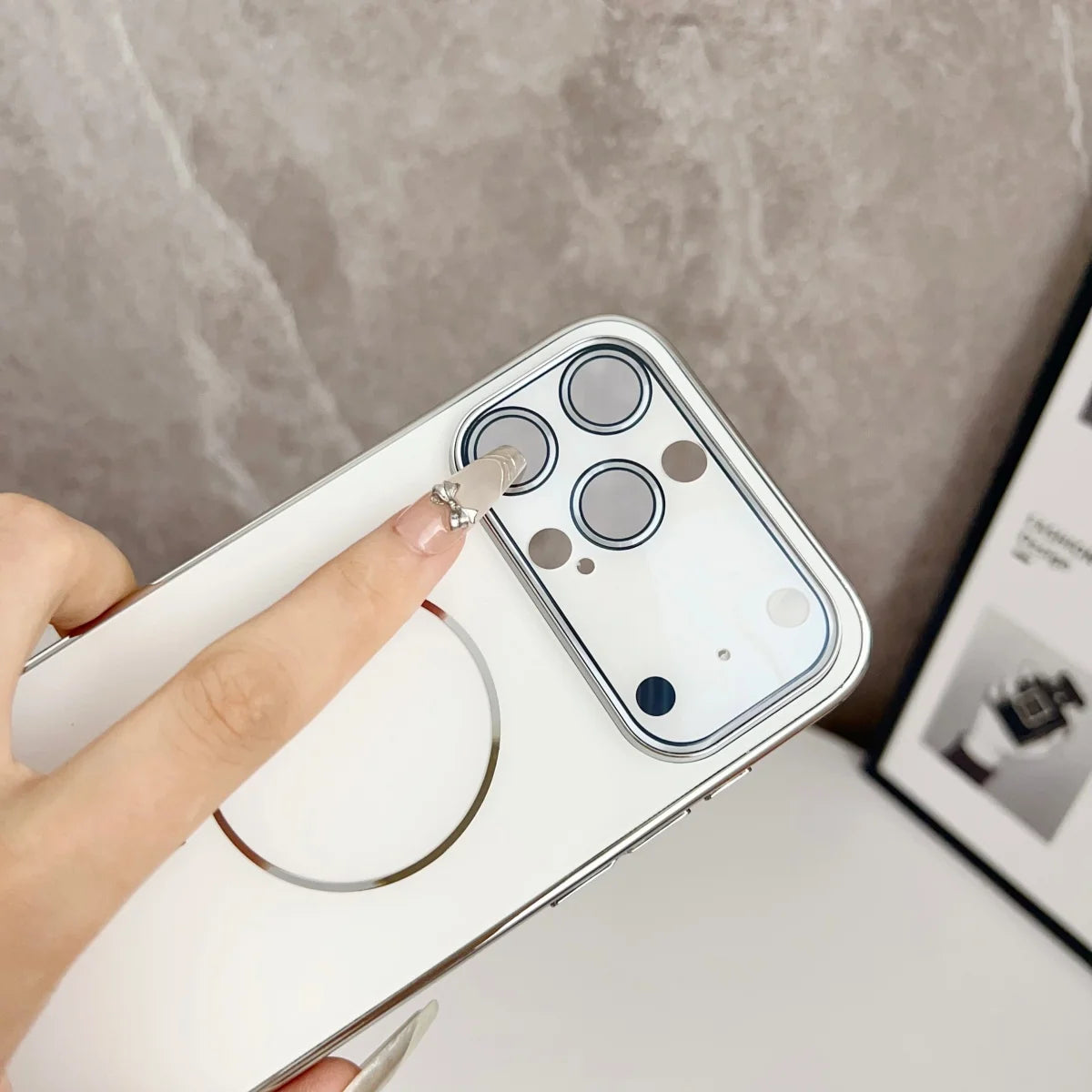 Original Frosted Glass Large Window For Magsafe Phone Case