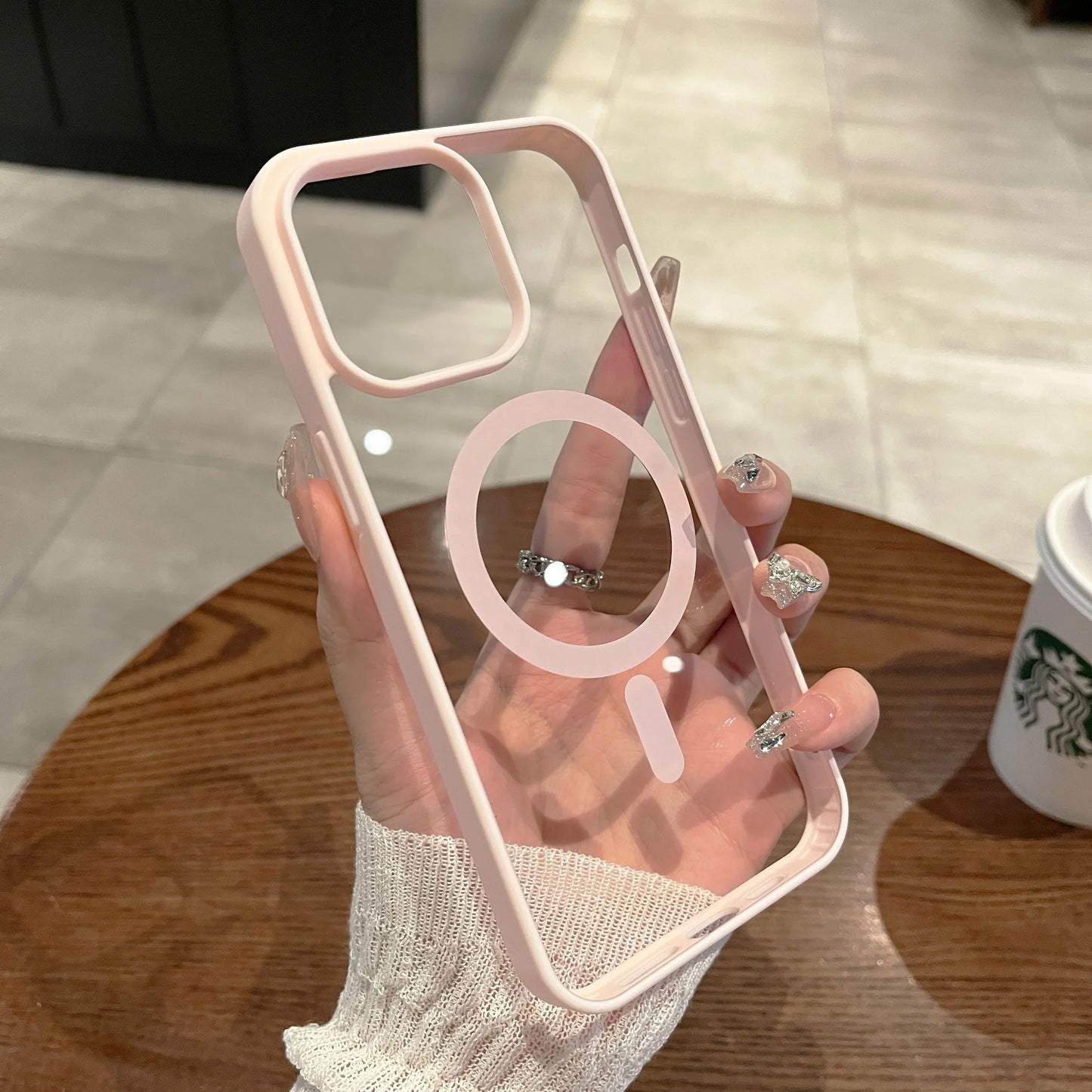 Luxury Wireless Charge Magsafe Transparent Phone Case