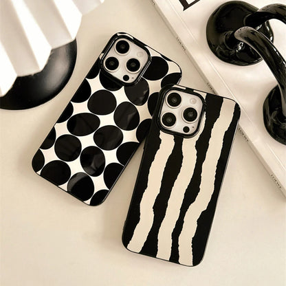 Simple Fashion Striped Polka Dot Black Phone Case