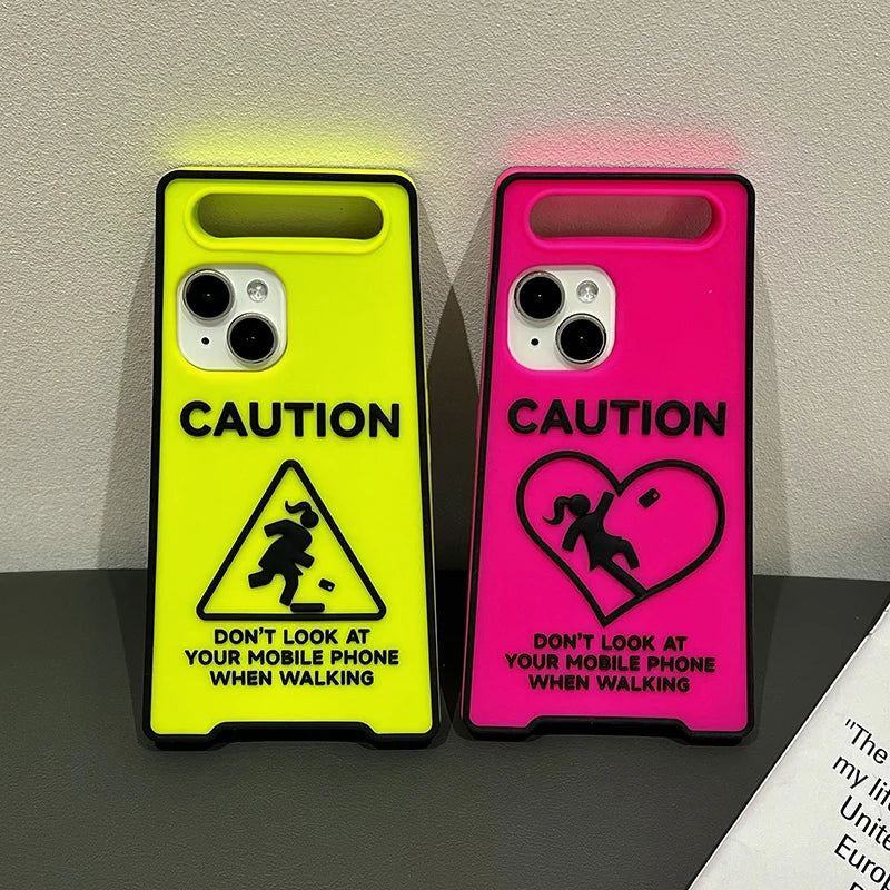 Funny Fashion Stop Sign Luminous Silicone Phone Case