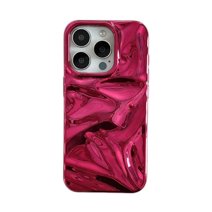 Plating Red Water Ripple Wrinkle Texture Phone Case