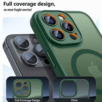 Luxury Frosted Phone Case Magsafe Matte Transparent Magnetic Cover New