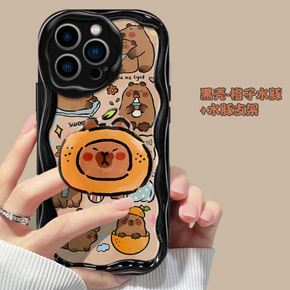 Cute Capybara Grip Holder Phone Case
