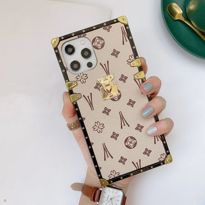 Luxury Retro Leather Ring Holder Phone Case for iPhone