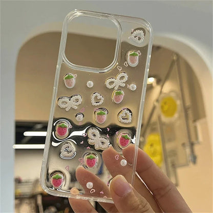 Strawberry Glitter Phone Case for iPhone