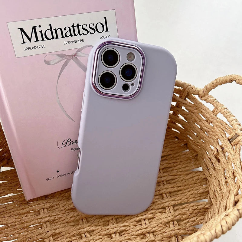 Candy Color Oval Matte Soft Silicone Protective Phone Case