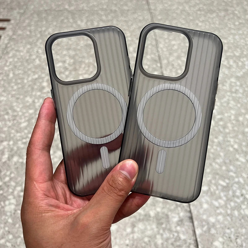 Magnetic Wireless Charge Corrugated Pattern Phone Case