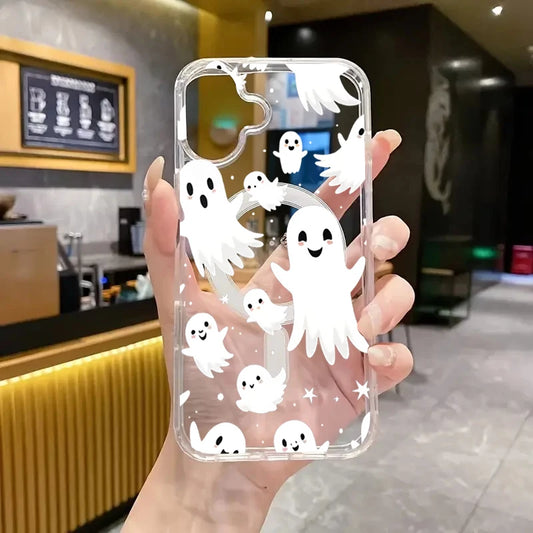 Magnetic Halloween Ghost Pattern Phone Case