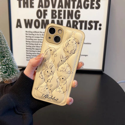 Lovely Rabbit Curve Shockproof Phone Case