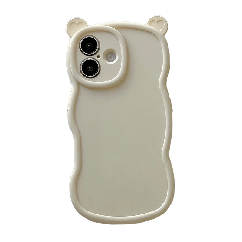 Fashion Cute Bear Ears Wave Side Phone Case