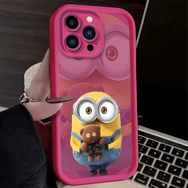 Cartoon Minions Silicone iPhone Case