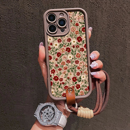 Cute Flower Lanyard Phone Case for iPhone