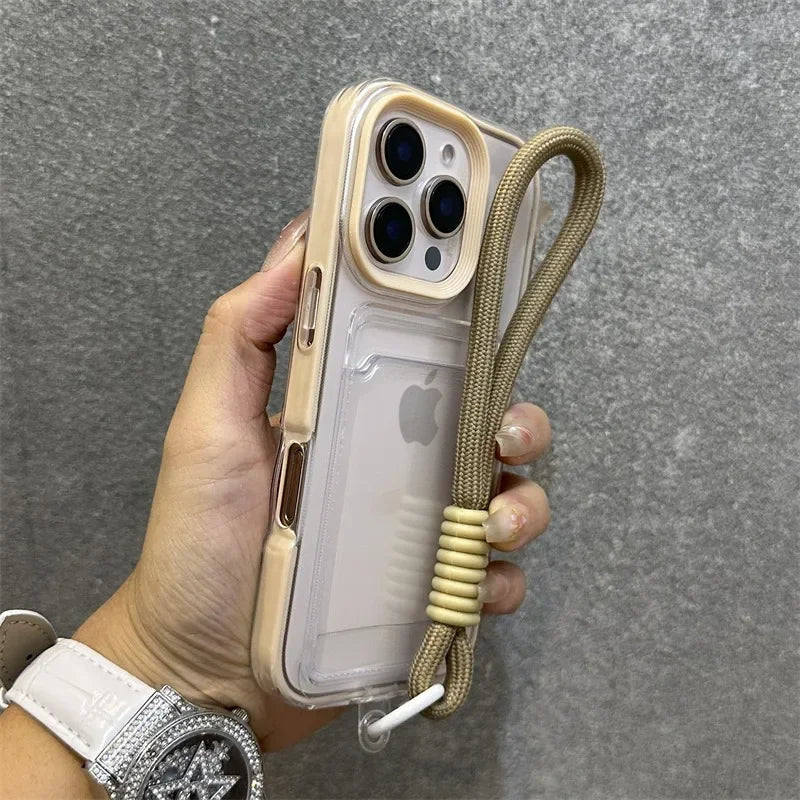 Luxury Card Slot Bag Clear With lanyard Phone Case