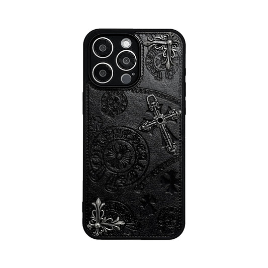 Luxurious Three-dimensional Cross Kroxin PU Leather Printed Grand Phone Case