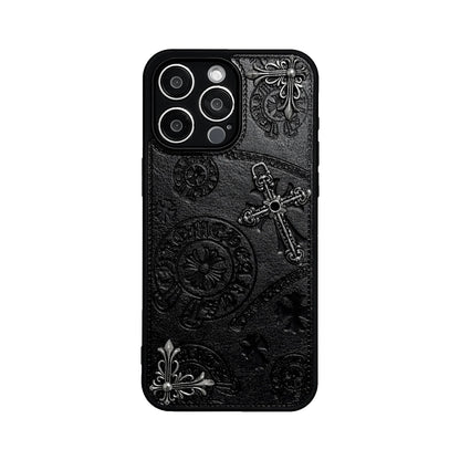 Luxurious Three-dimensional Cross Kroxin PU Leather Printed Grand Phone Case New