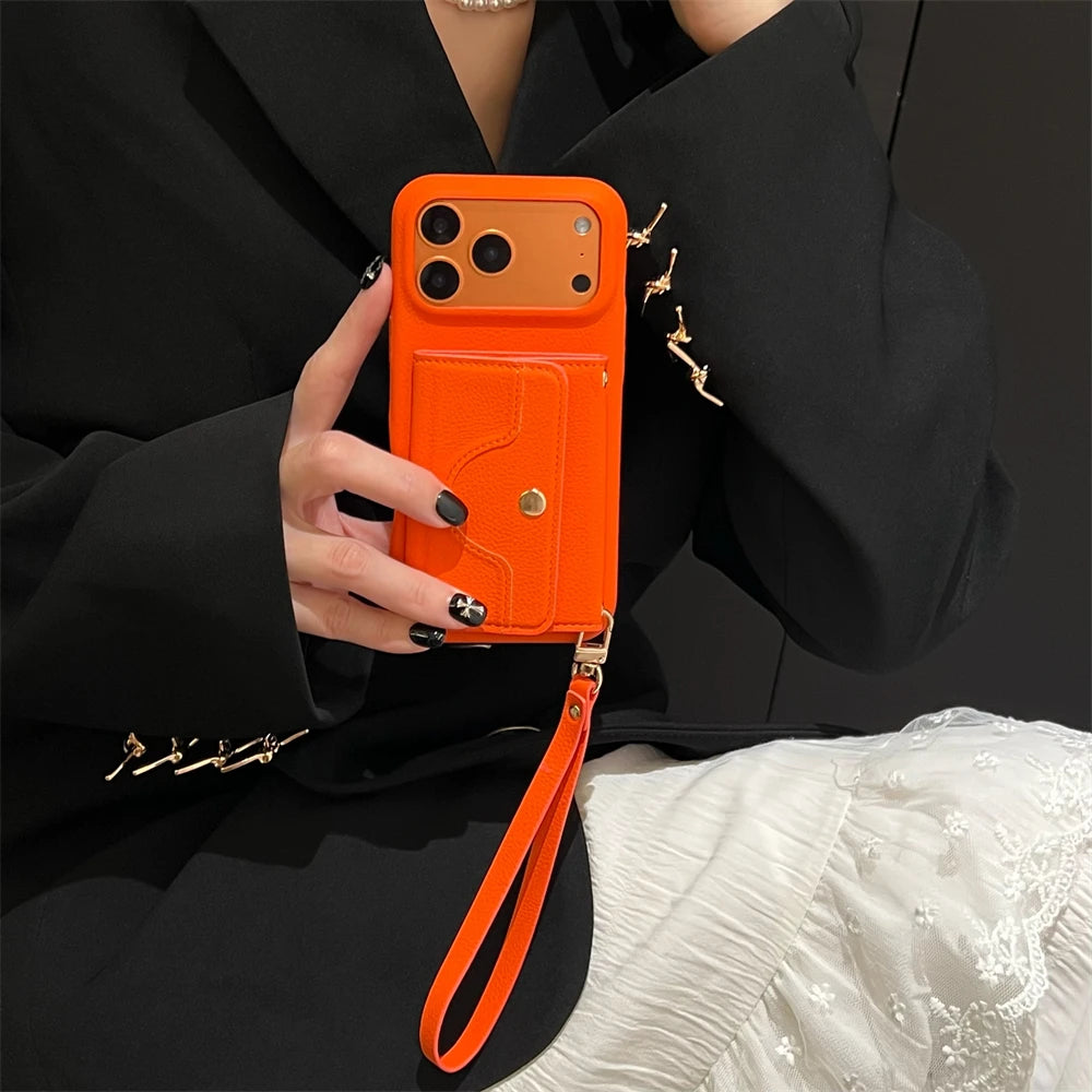 Retro Card Slot Pocket Wallet Card Bag Holder Phone Case