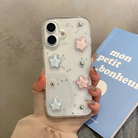 Lovely Colorful 3D Star Bling Glitter Phone Case