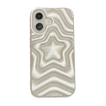 Fashion Pearl White Imprint Star Phone Case