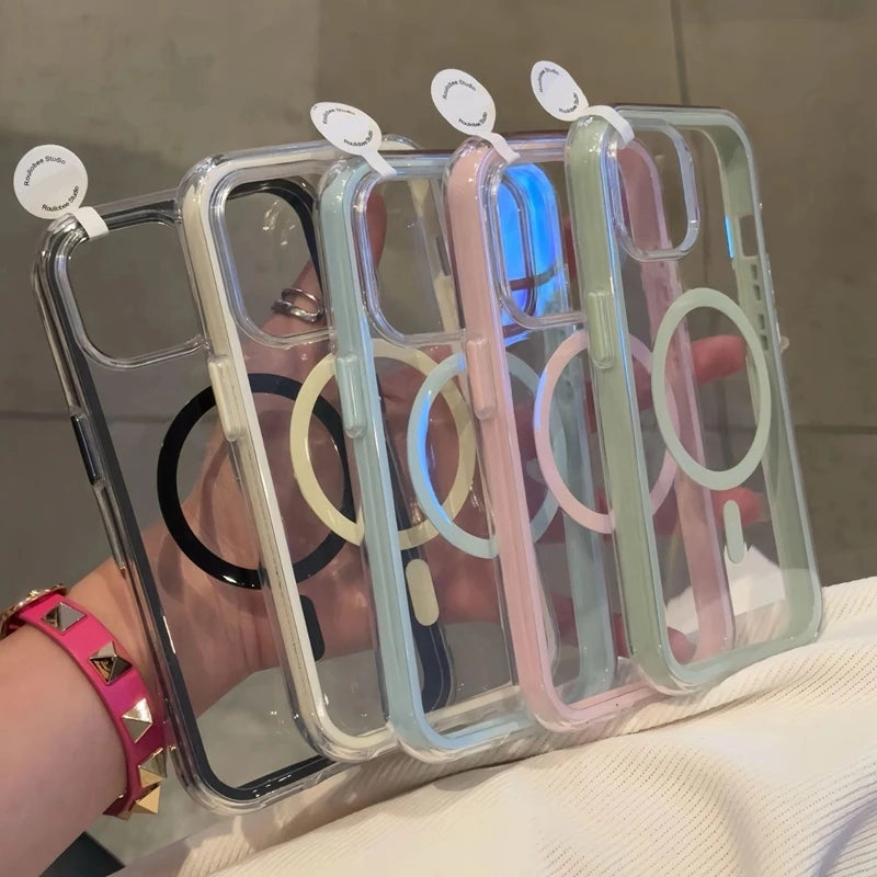 Luxury Transparent Frame Magsafe Phone Case