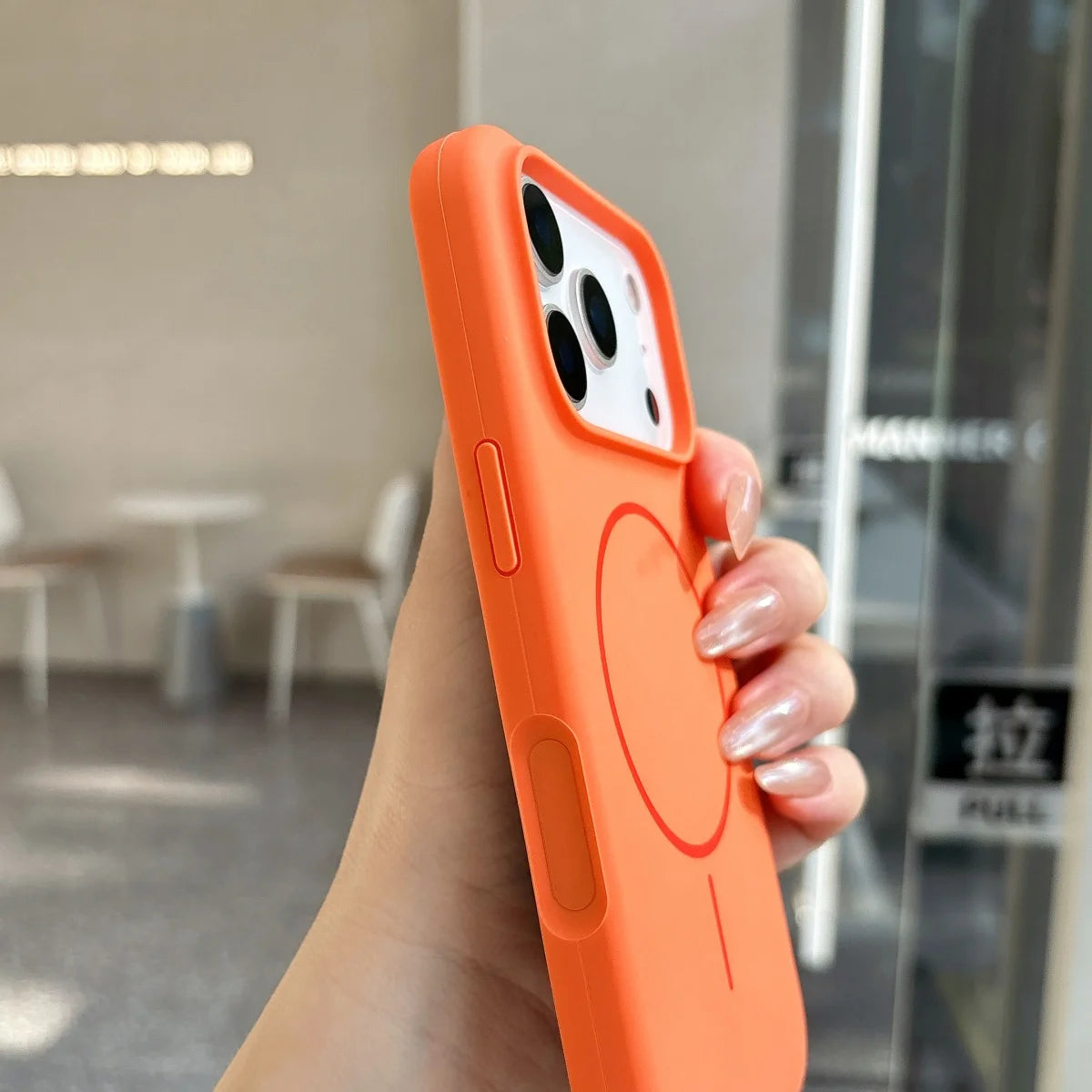 Official Orange Silicone Magnetic For Magsafe Phone Case