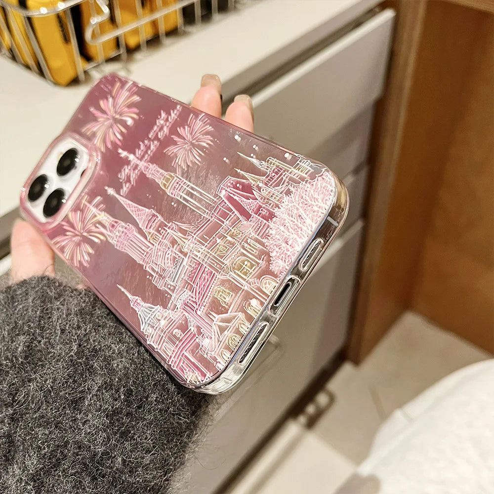 Fireworks Castle Laser Glitter Phone Case