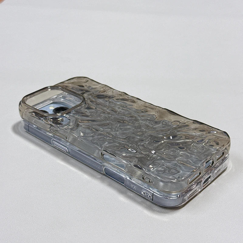Fashion Advanced Transparent Tin Foil Wrinkle Couple Phone Case