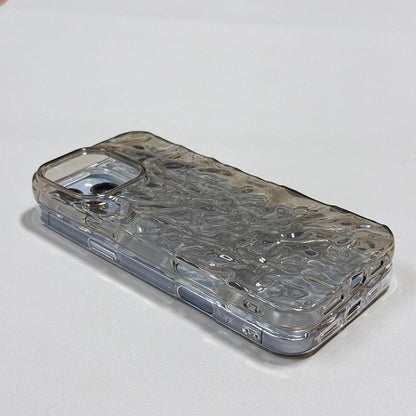 Fashion Advanced Transparent Tin Foil Wrinkle Couple Phone Case