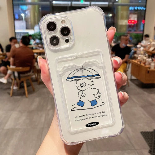 Umbrella Line Dog Card Hold Case Phone Case