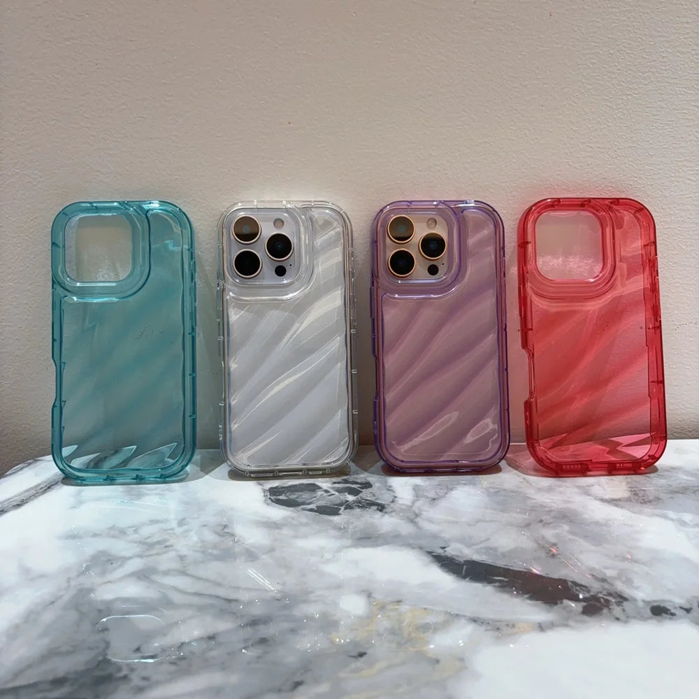 Transparent Candy Wavy Soft Phone Case