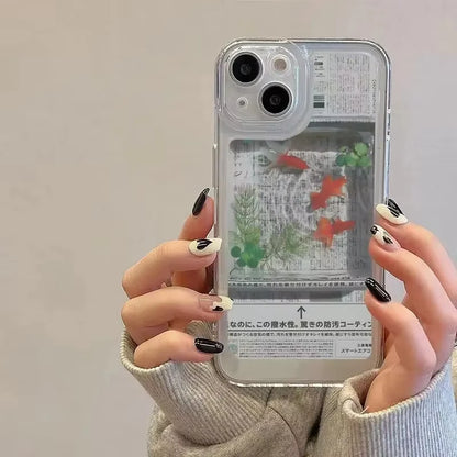 Newspaper Goldfish Y2K Phone Case