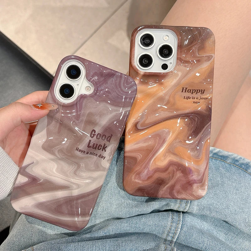 Fashion Oil Painting Marble Texture TPU Phone Case