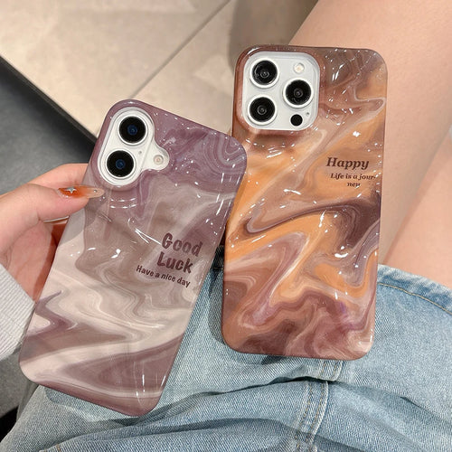Fashion Oil Painting Marble Texture TPU Phone Case