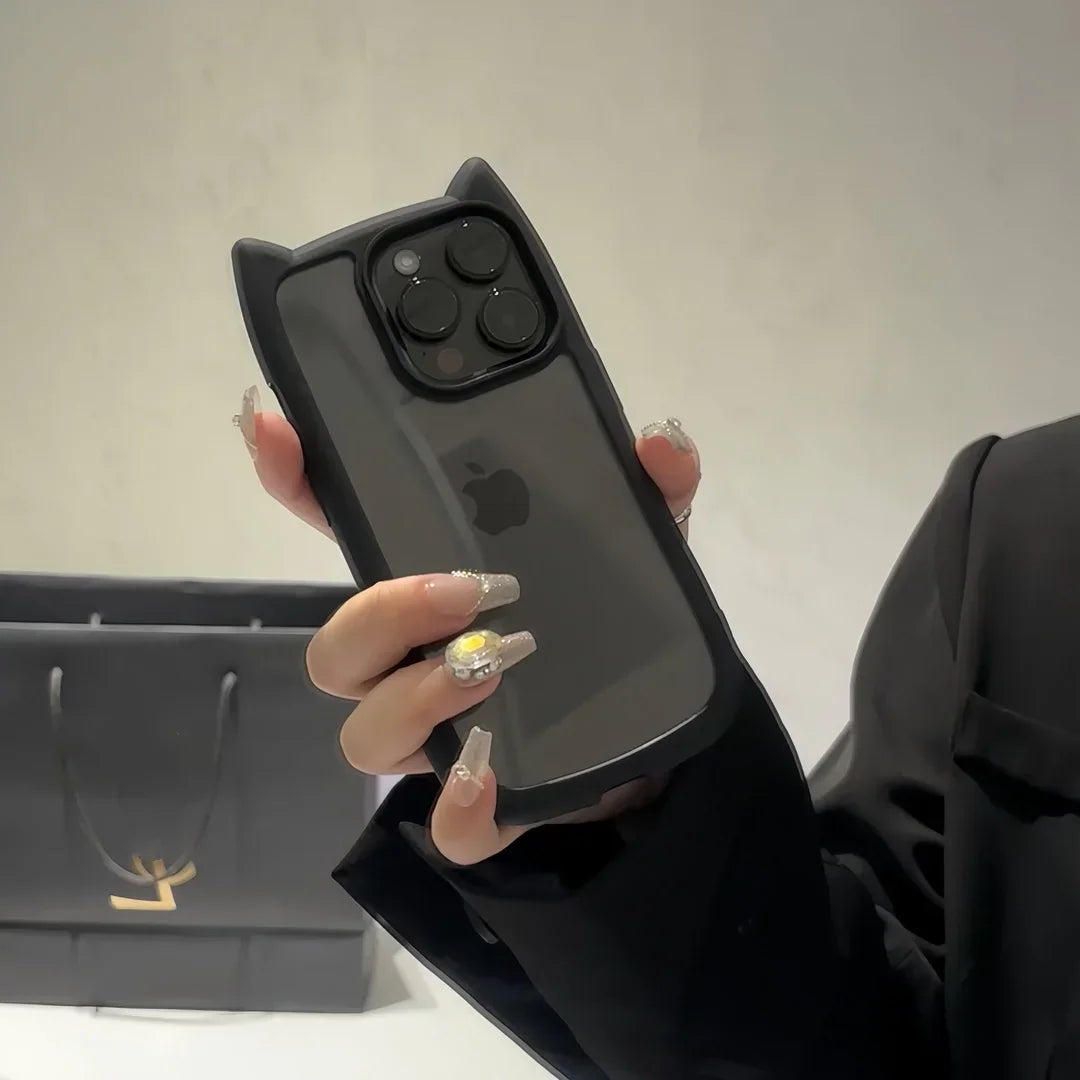 Cute Cat Ear Transparent Phone Case