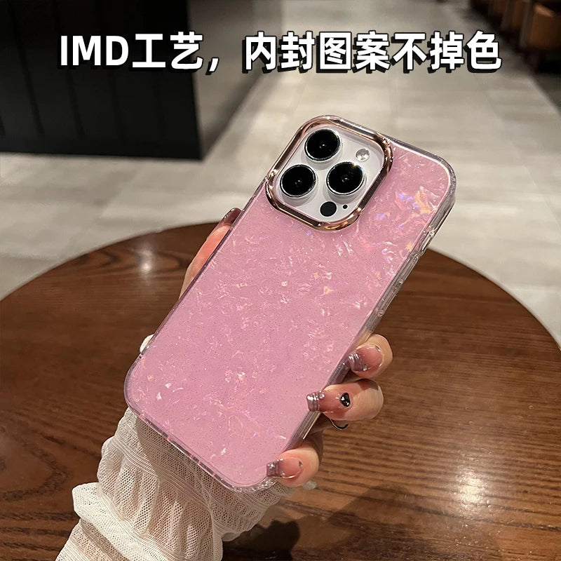 Luxury Rainbow Shell Glitter Laser Phone Case