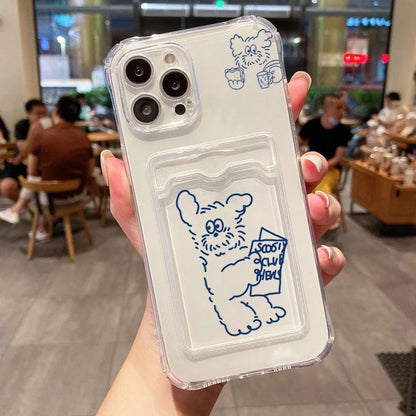 Umbrella Line Dog Card Hold Case Phone Case