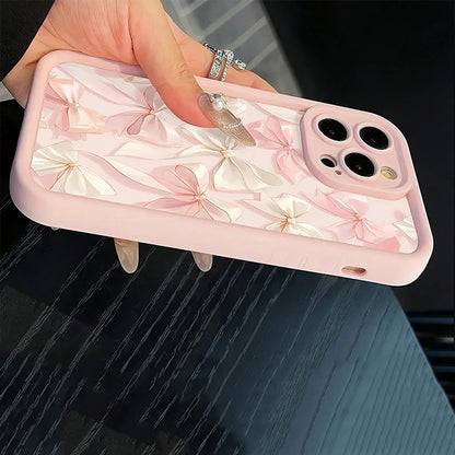 Bow-Knot Pink Bow Pattern Shockproof Soft TPU Phone Case
