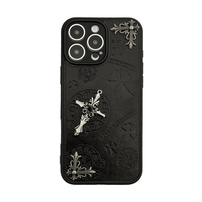 Luxurious Three-dimensional Cross Kroxin PU Leather Printed Grand Phone Case