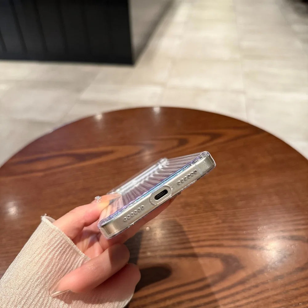 Luxury Transparent Corrugated Pattern Ultra Thin Phone Case