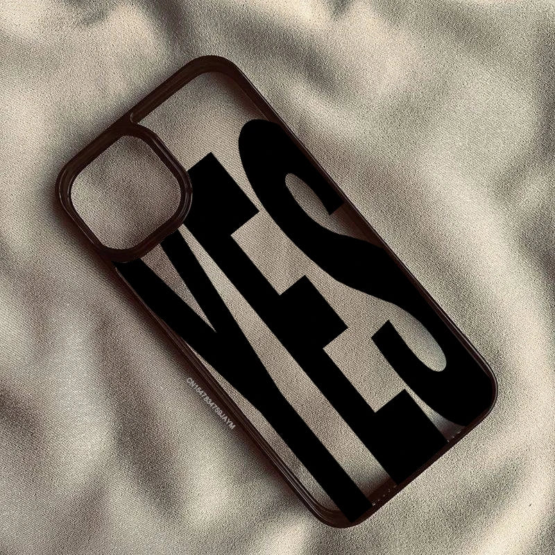 Wine Red Letter Yes No Couple Phone Case